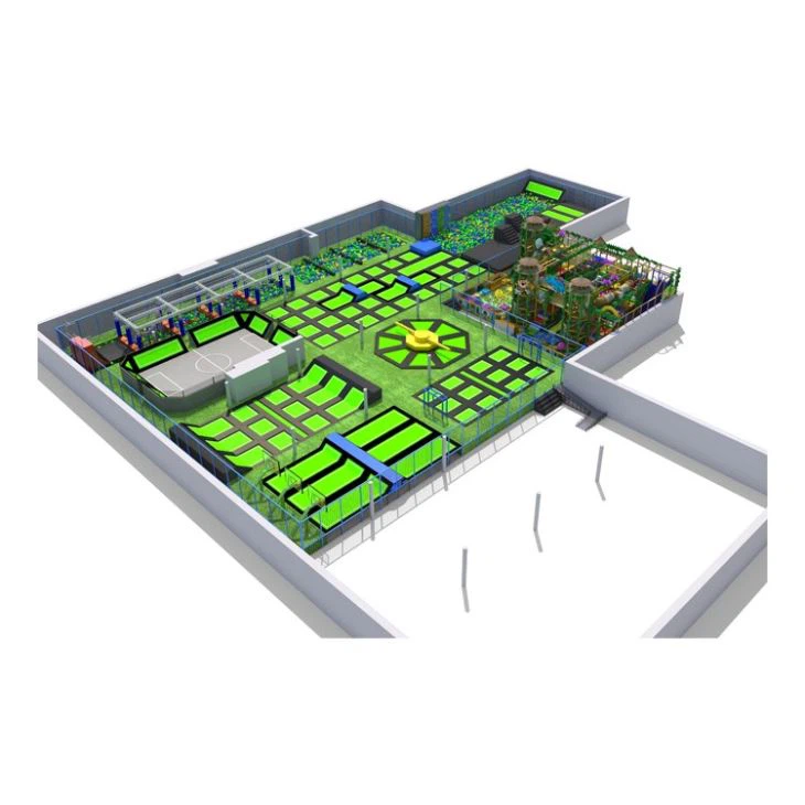 Inside Playing Launch Trampoline Park